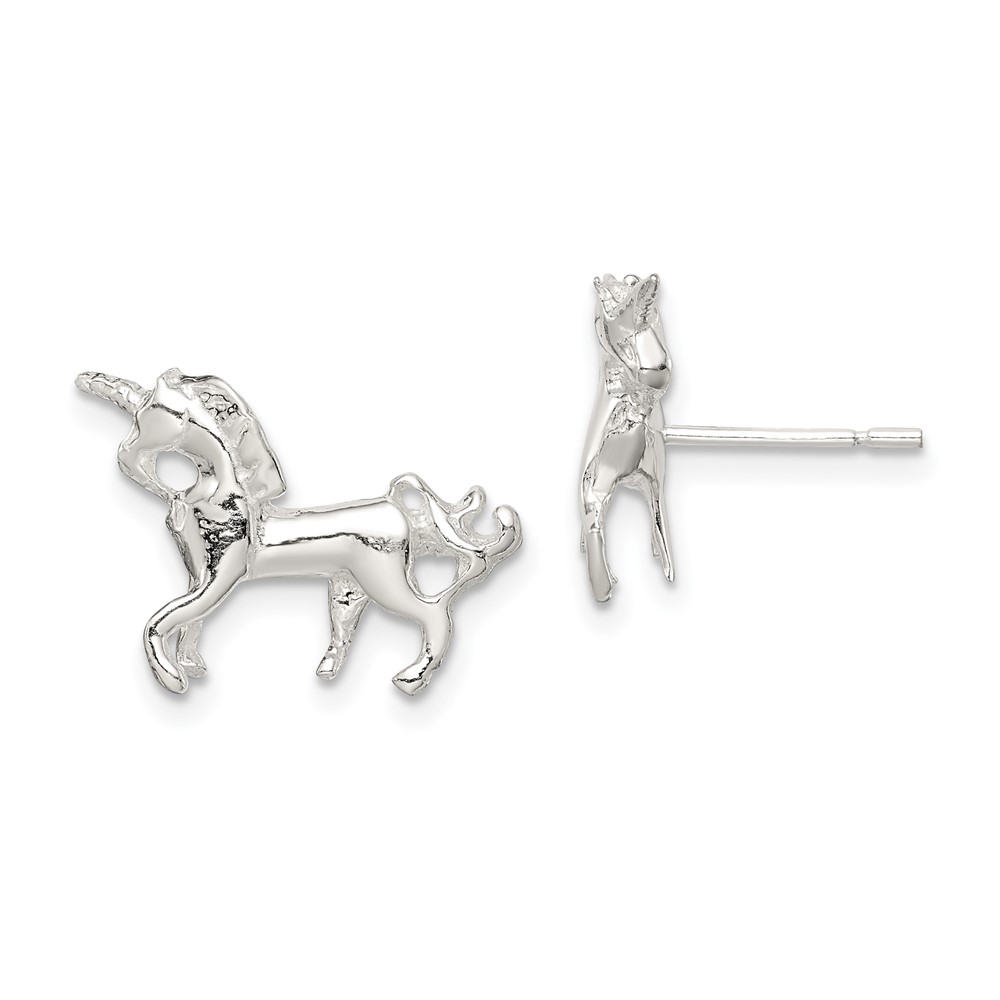 Sterling Silver Unicorn Mini Earrings (QE687)