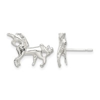 Sterling Silver Unicorn Mini Earrings view 1
