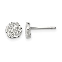 Sterling Silver Polished Celtic Knot Post Earrings view 1