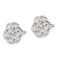Sterling Silver Polished Celtic Knot Post Earrings view 2