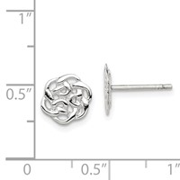 Sterling Silver Polished Celtic Knot Post Earrings view 4