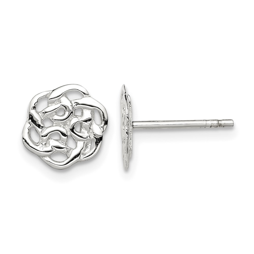 Sterling Silver Polished Celtic Knot Post Earrings