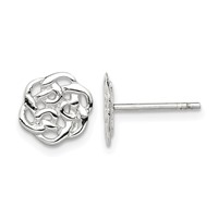Sterling Silver Polished Celtic Knot Post Earrings view 1