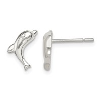 Sterling Silver Polished Dolphin Post Earrings view 1