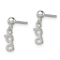 Sterling Silver Polished G Dangle Post Earrings view 2