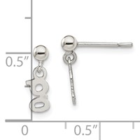 Sterling Silver Polished G Dangle Post Earrings view 4