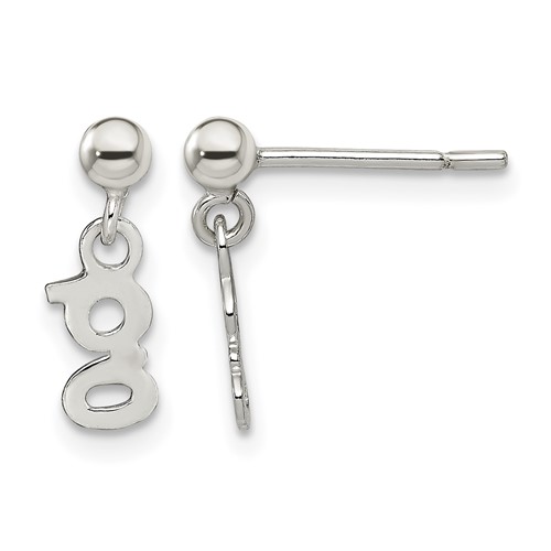 Sterling Silver Polished G Dangle Post Earrings