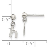 Sterling Silver Polished H Dangle Post Earrings view 4