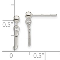 Sterling Silver Polished J Dangle Post Earrings view 4