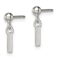 Sterling Silver Polished L Dangle Post Earrings view 2