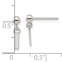 Sterling Silver Polished L Dangle Post Earrings view 4