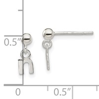 Sterling Silver Polished N Dangle Post Earrings view 4