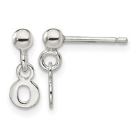 Sterling Silver Polished O Dangle Post Earrings view 1