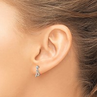 Sterling Silver Polished P Dangle Post Earrings view 3