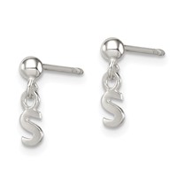 Sterling Silver Polished S Dangle Post Earrings view 2