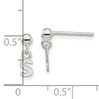 Sterling Silver Polished S Dangle Post Earrings view 4