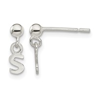 Sterling Silver Polished S Dangle Post Earrings view 1