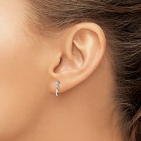 Sterling Silver Polished T Dangle Post Earrings view 3