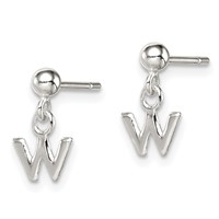 Sterling Silver Polished W Dangle Post Earrings view 2