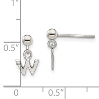 Sterling Silver Polished W Dangle Post Earrings view 4