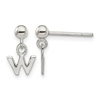 Sterling Silver Polished W Dangle Post Earrings view 1