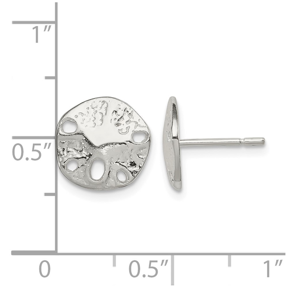 Sterling Silver Sand Dollar Mini Earrings (QE689)