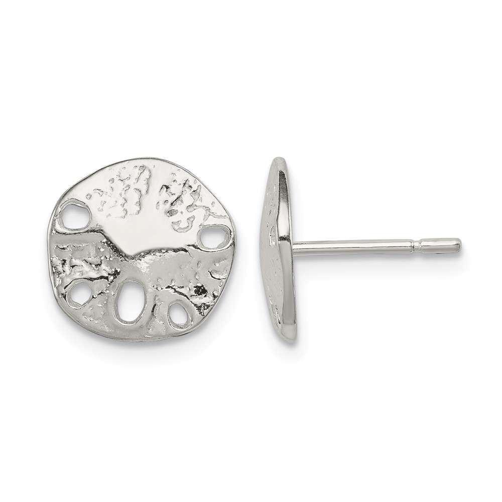 Sterling Silver Sand Dollar Mini Earrings (QE689)