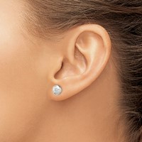 Sterling Silver Soccer Ball Mini Earrings view 3