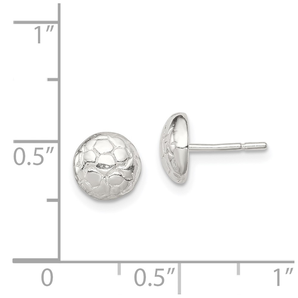 Sterling Silver Soccer Ball Mini Earrings (QE692)