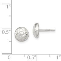 Sterling Silver Soccer Ball Mini Earrings view 4