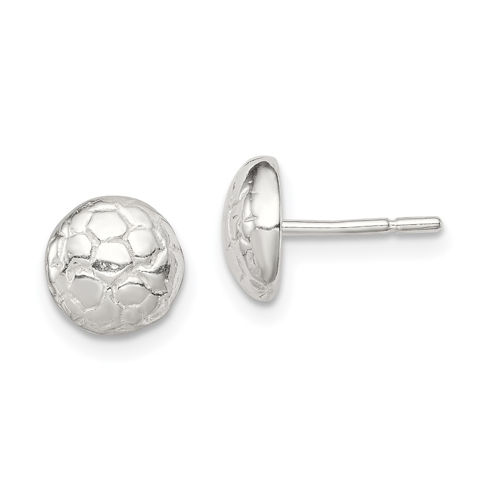 Sterling Silver Soccer Ball Mini Earrings (QE692)