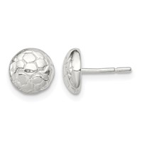 Sterling Silver Soccer Ball Mini Earrings view 1