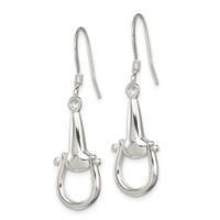 Sterling Silver Polished Stirrup Dangle Earrings view 2