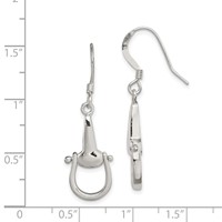 Sterling Silver Polished Stirrup Dangle Earrings view 4