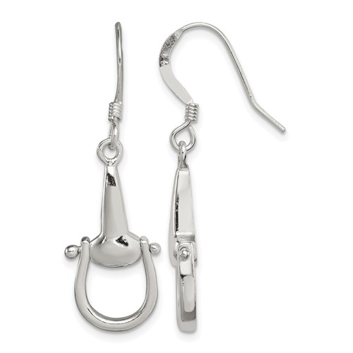 Sterling Silver Polished Stirrup Dangle Earrings