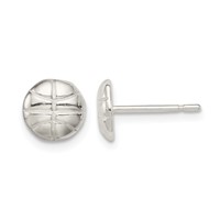 Sterling Silver Basketball Mini Earrings view 1