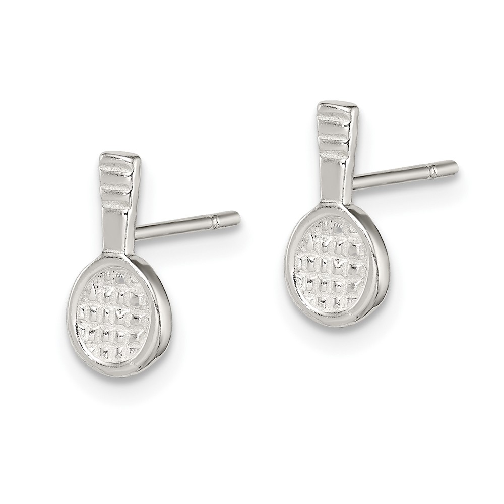 Sterling Silver Tennis Racquet Mini Earrings (QE696)