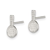 Sterling Silver Tennis Racquet Mini Earrings view 2