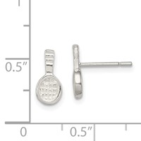 Sterling Silver Tennis Racquet Mini Earrings view 4