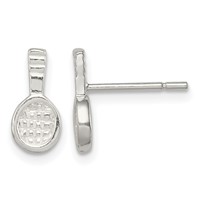 Sterling Silver Tennis Racquet Mini Earrings view 1
