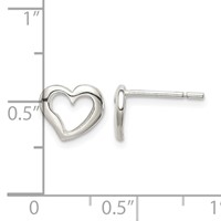 Sterling Silver Polished Heart Post Earrings view 4