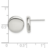 Sterling Silver Polished Button Post Earrings view 4