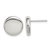Sterling Silver Polished Button Post Earrings view 1
