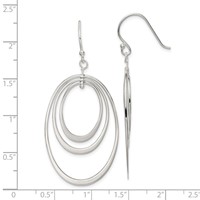 Sterling Silver Polished Triple Oval Dangle Earrings view 4