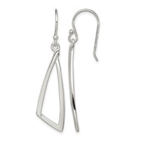 Sterling Silver Polished Fancy Dangle Earrings view 1