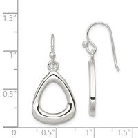Sterling Silver Polished Triangular Shaped Dangle Earrings view 4