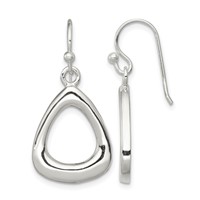 Sterling Silver Polished Triangular Shaped Dangle Earrings view 1