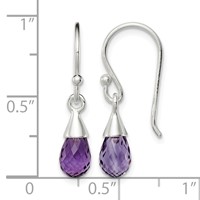 Sterling Silver Amethyst Dangle Earrings view 4