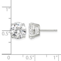 Sterling Silver 9mm Round Basket Set CZ Stud Earrings view 4
