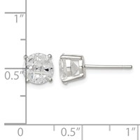 Sterling Silver 7mm Round Basket Set Laser-cut CZ Stud Earrings view 4